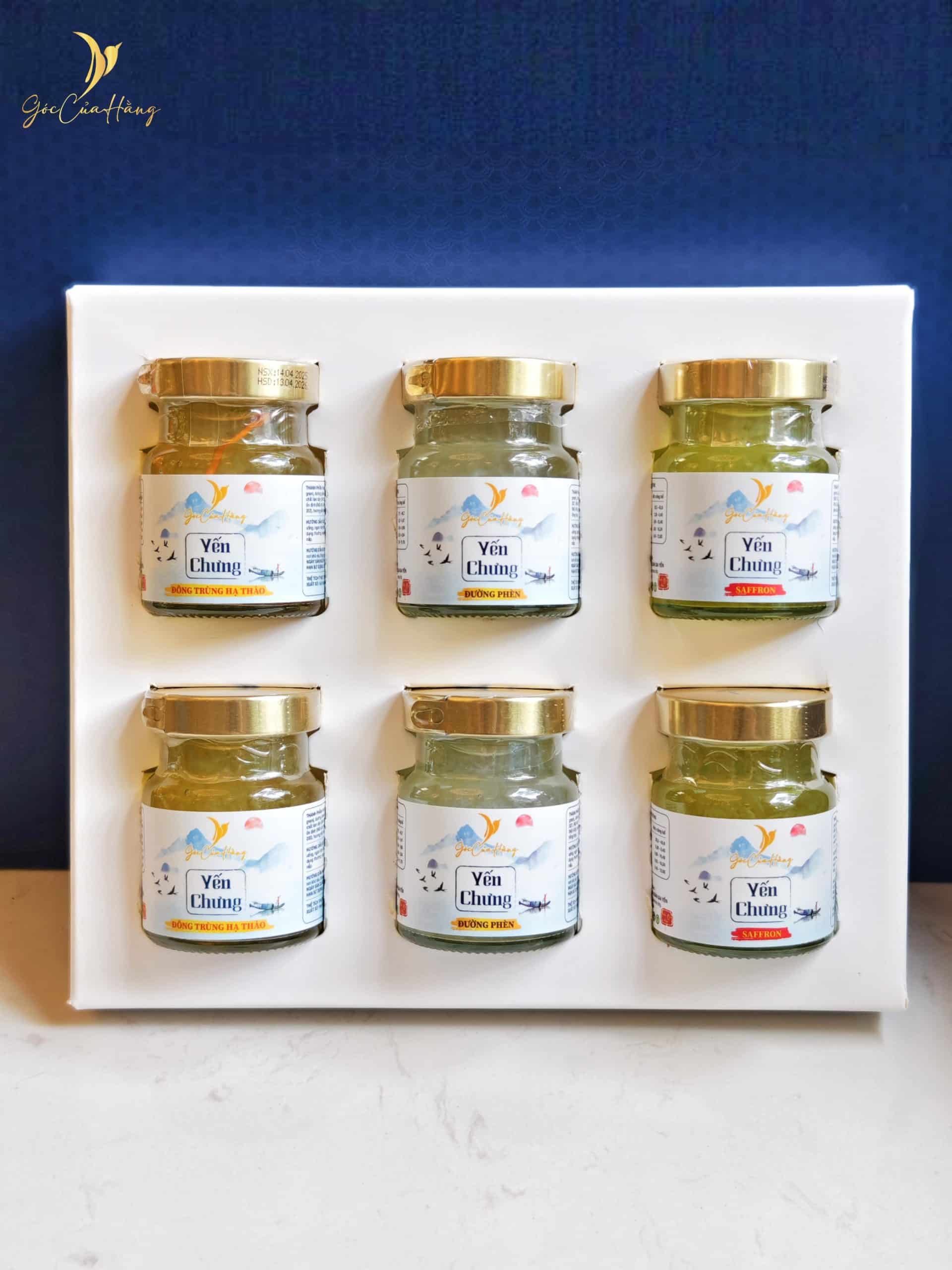 Set Quà 6 Yến chưng tiệt trùng ( kèm hộp quà giấy) - Yến Sào Góc Của Hằng