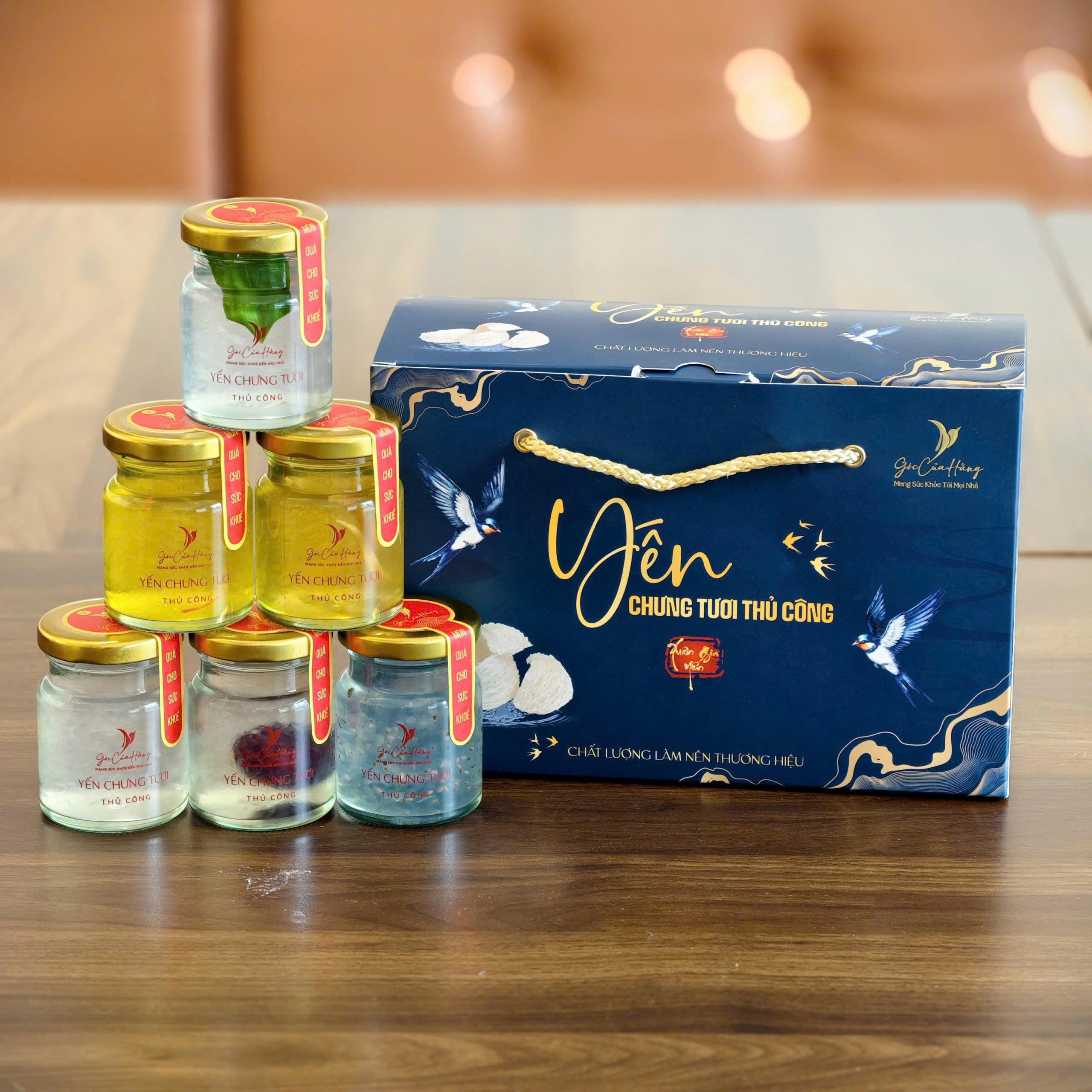 SET 6 LỌ YẾN CHƯNG TIẾT KIỆM ( CHƯNG SẴN TỪ YẾN TƯƠI ) - 70ML - 9gr yến tươi